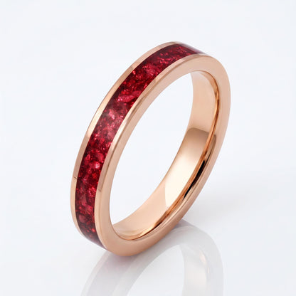 Tungsten Carbide Mens Ring ~ Rose Gold Wedding Band (4mm, 8mm) ~ Ruby Wedding Ring ~ Elegant Promise Ring ~ Engagement Gift ~