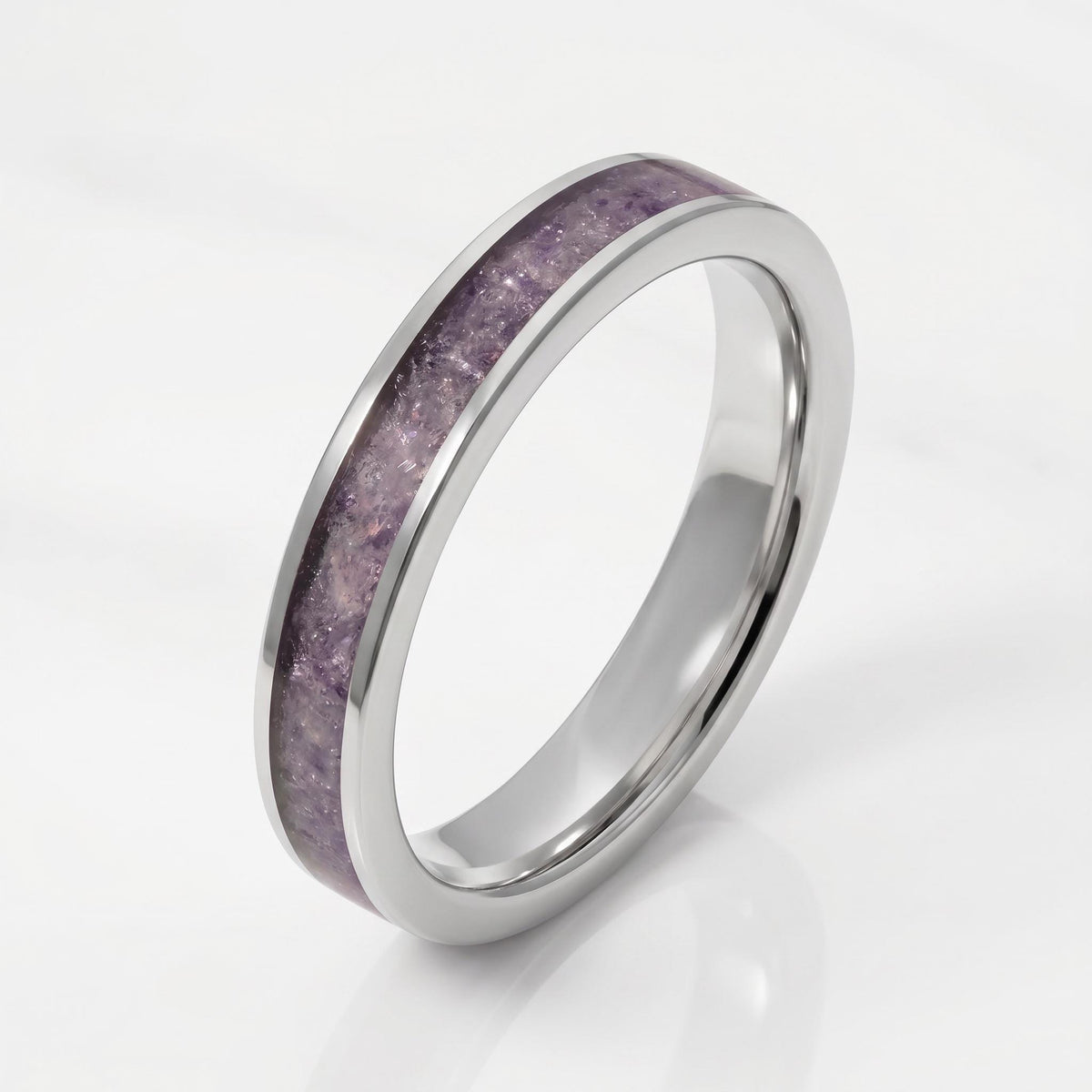 Silver Wedding Tanzanite Ring (4mm & 8mm) ~ Men Tungsten Carbide Ring ~ Elegant Tanzanite Jewelry for December Birthstone ~ S