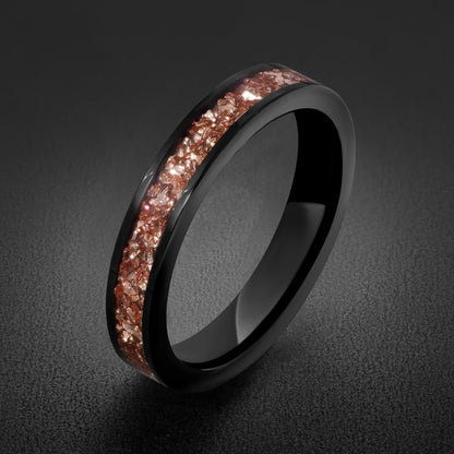 Morganite ring, black tungsten ring, mens wedding band, womens wedding ring, anniversary gift, comfort fit, 4mm ring, 8mm rin