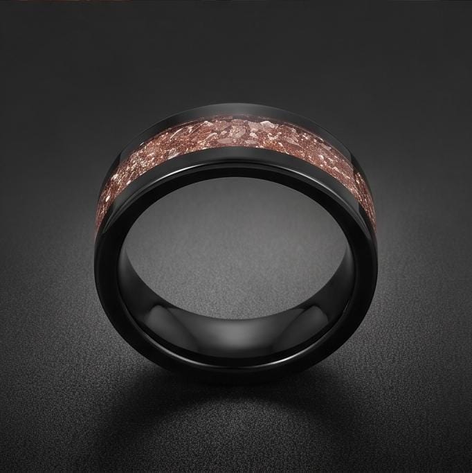 Morganite ring, black tungsten ring, mens wedding band, womens wedding ring, anniversary gift, comfort fit, 4mm ring, 8mm rin