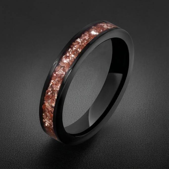 Morganite ring, black tungsten ring, mens wedding band, womens wedding ring, anniversary gift, comfort fit, 4mm ring, 8mm rin
