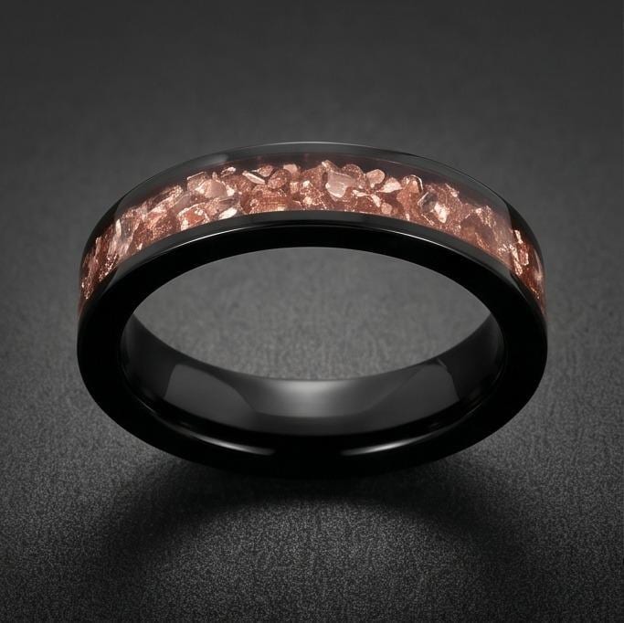 Morganite ring, black tungsten ring, mens wedding band, womens wedding ring, anniversary gift, comfort fit, 4mm ring, 8mm rin