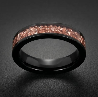 Morganite ring, black tungsten ring, mens wedding band, womens wedding ring, anniversary gift, comfort fit, 4mm ring, 8mm rin
