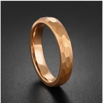 Hammered Gold Ring, Gold Tungsten Ring, Gold Wedding Ring, Mens Wedding Band, Womens Ring, Anniversary Ring, Engagement Ring,
