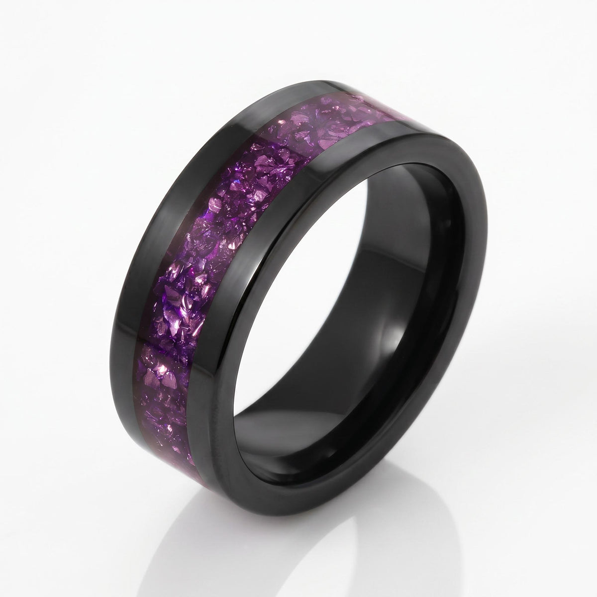 Alexandrite Ring, Black Tungsten Ring, Black Wedding Ring, Mens Wedding Band, Womens Ring, Anniversary Ring, 4mm Ring, 8mm Ri